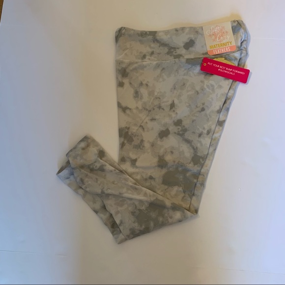 Maternity Gray tie dyed Leggings. Cropped pants. - Picture 4 of 5